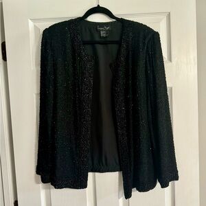 Vintage Laurence Kazar Sequin Black Jacket